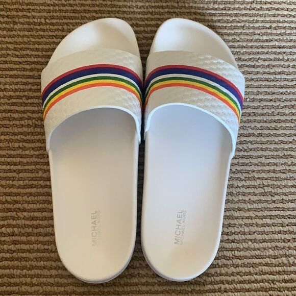 🆕Michael Kors rainbow slide sandals 8​ - Picture 3 of 9